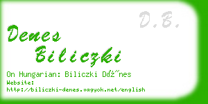 denes biliczki business card